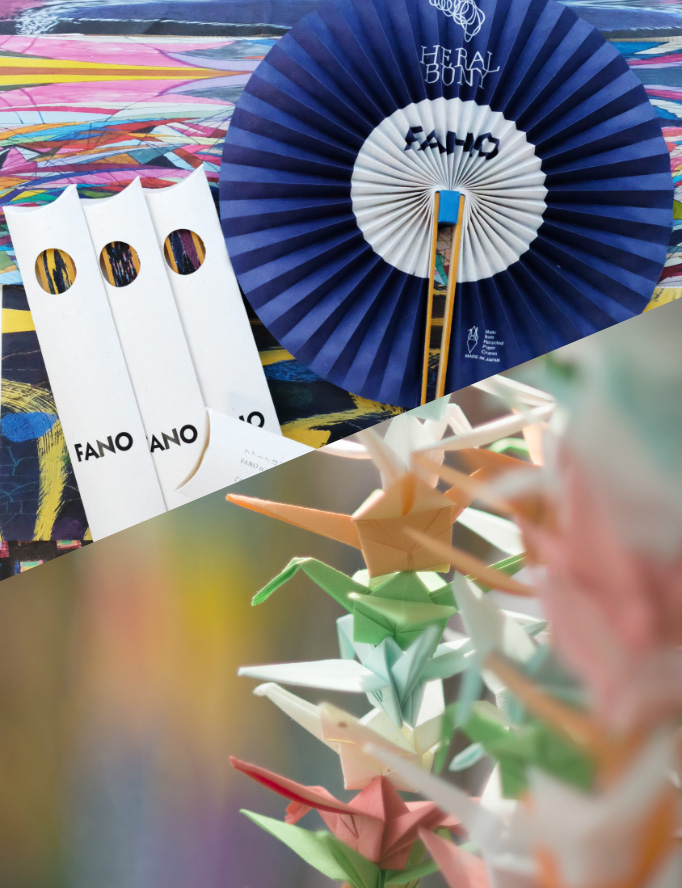 折り鶴リサイクル製品